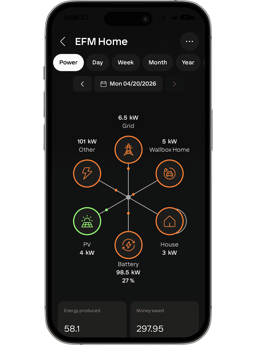 Loxone-app op een telefoon